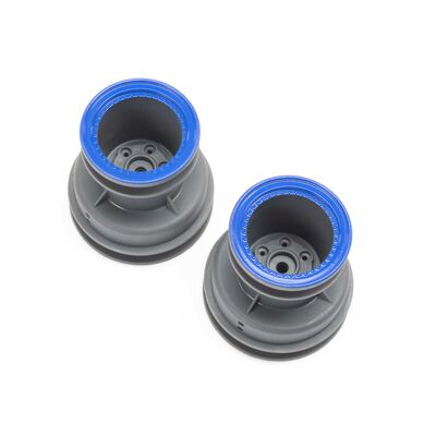 MT Wheel, Blue Beadlock, Lt Grey(2): Mini LMT MT Wheel, Blue Beadlock, Lt Grey(2): Mini LMT