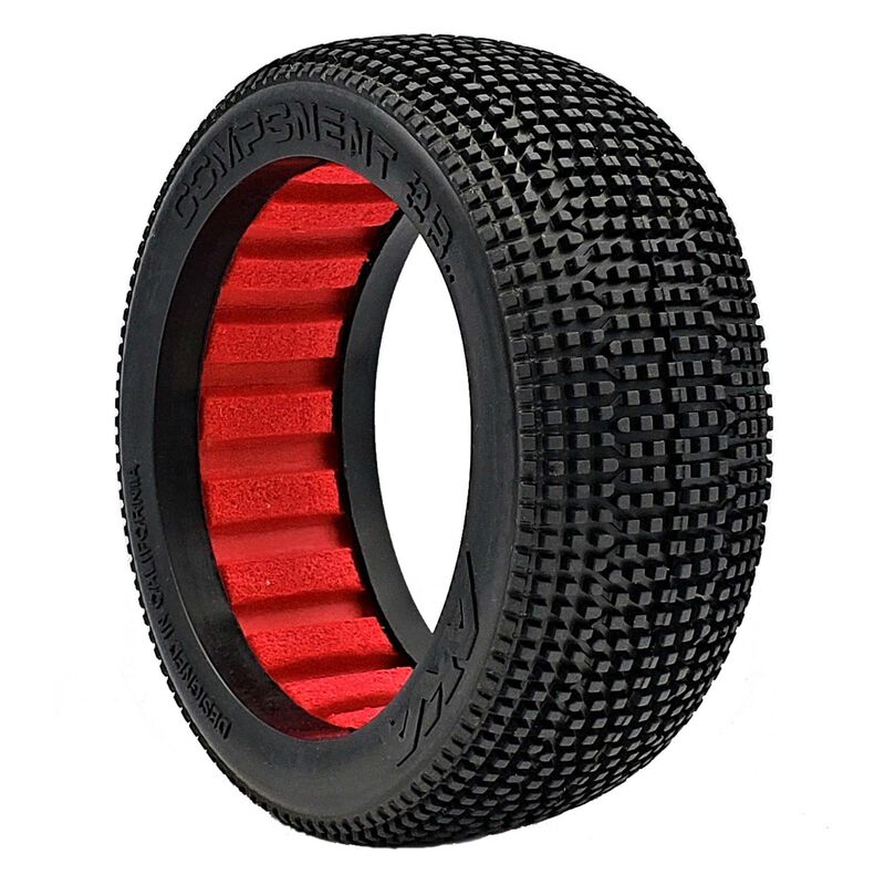 1/8 2AB Super Soft Long Wear Tires, Red Inserts( 2): Buggy