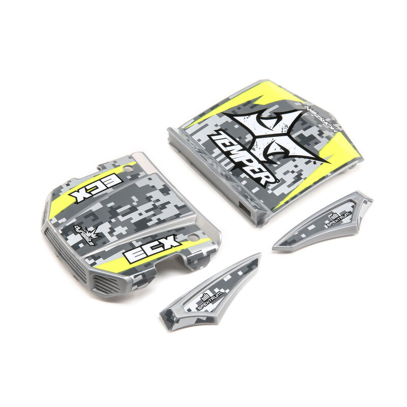 ECX 1/18 Painted Body Set, Grey/Yellow Gen2 4WD Temper Horizon Hobby
