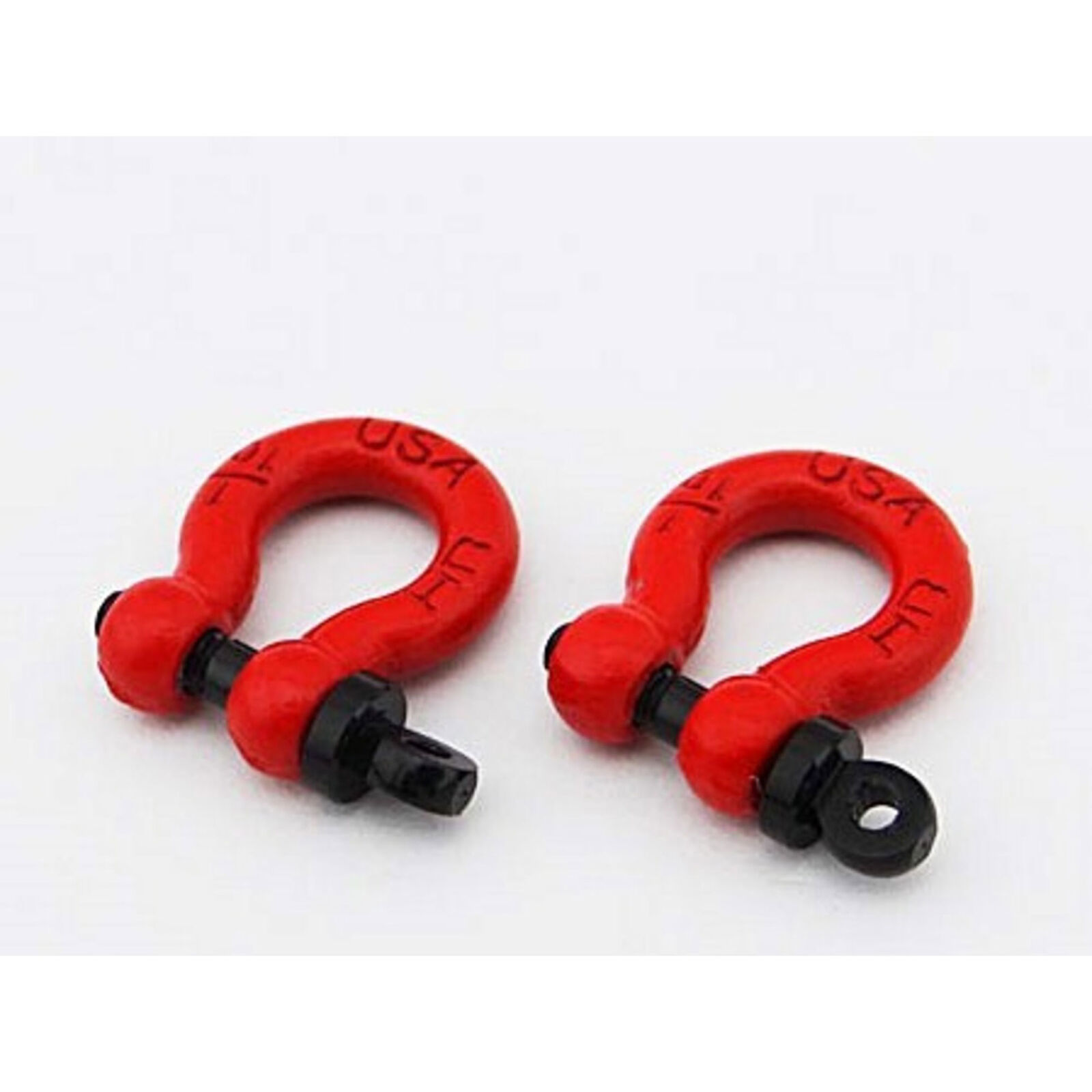 1/10 Scale Red Tow Shackle D-Rings (2)