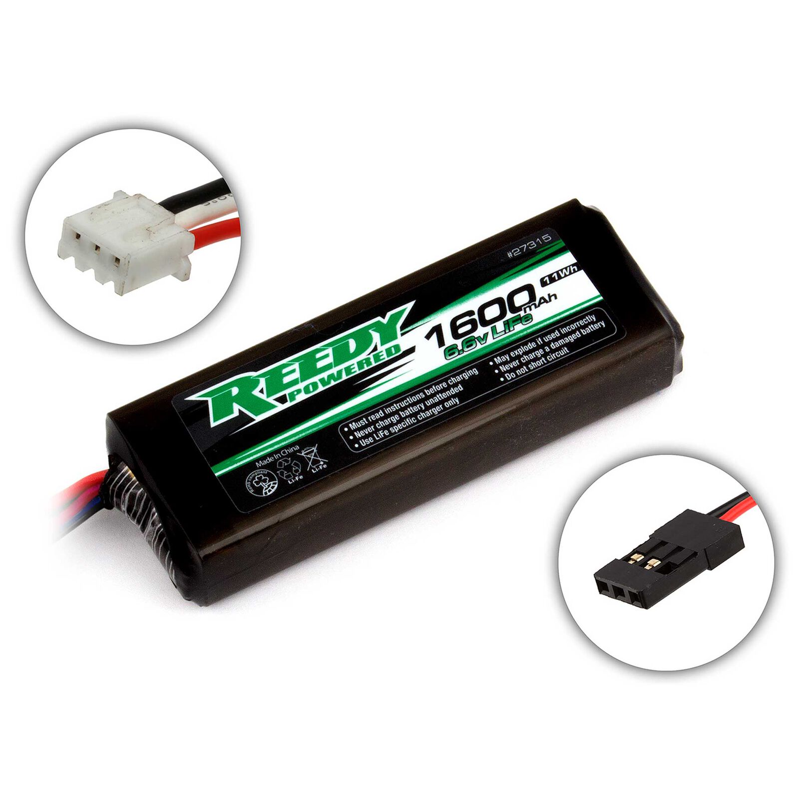 Team Associated 6.6V 1600mAh 2S Reedy LiFe Transmitter & Receiver