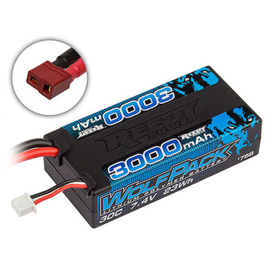 7.4V 3000mAh 30C 2S Wolfpack Shorty LiPo Battery: T-plug 7.4V 3000mAh 30C 2S Wolfpack Shorty LiPo Battery: T-plug