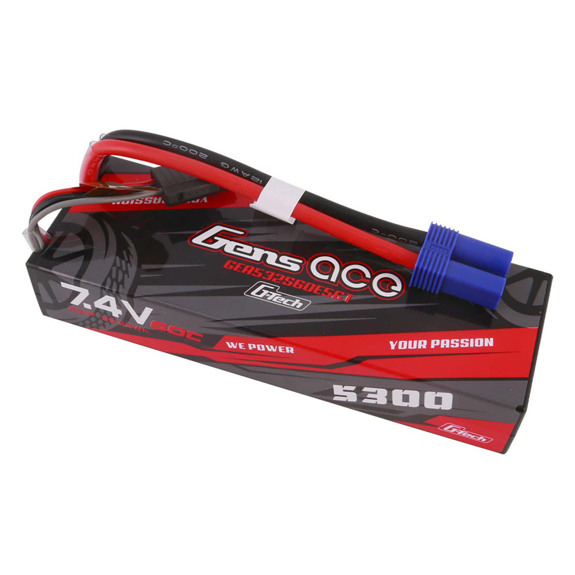 Gens ace Gens ace 7.4V 5300mAh 2S 60C G-Tech Hardcase LiPo Battery
