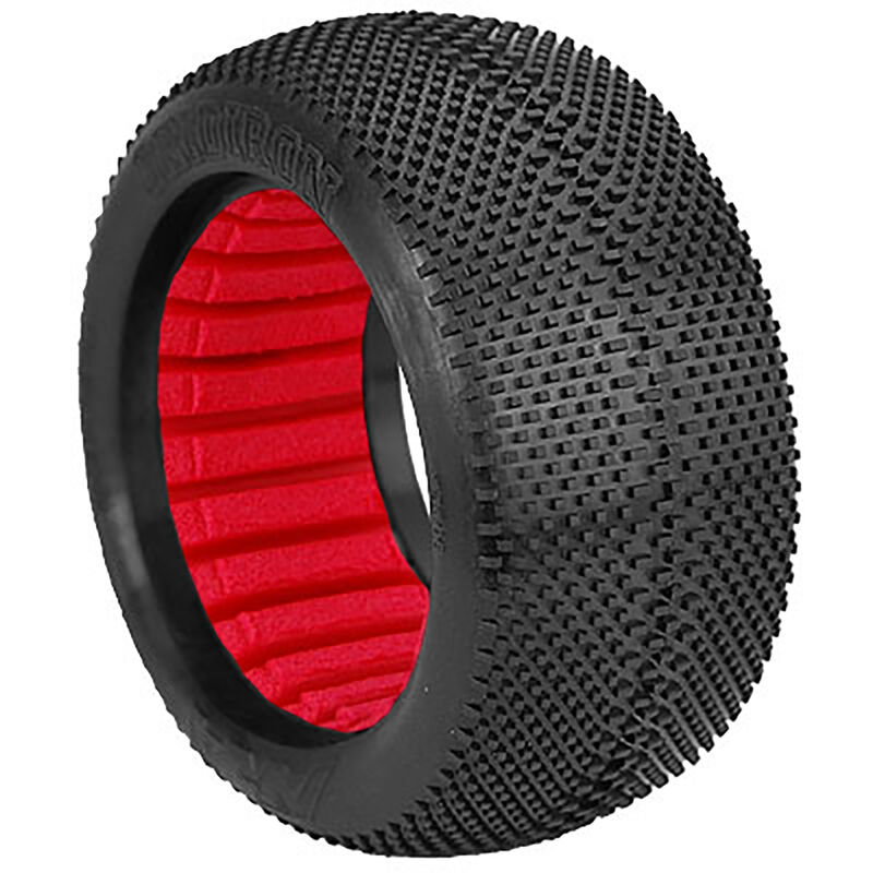 1/8 EVO Gridiron Super Soft Tires, Red Inserts (2): Truggy