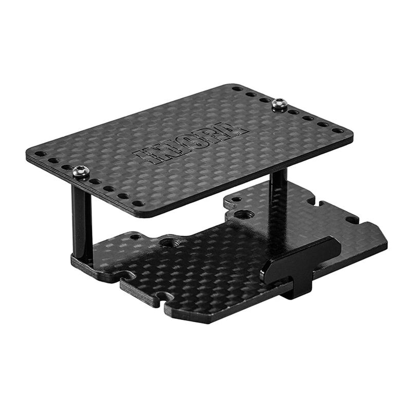 INJORA Carbon Fiber Double Decker Battery/ESC Tray, 1/18 Traxxas TRX-4M
