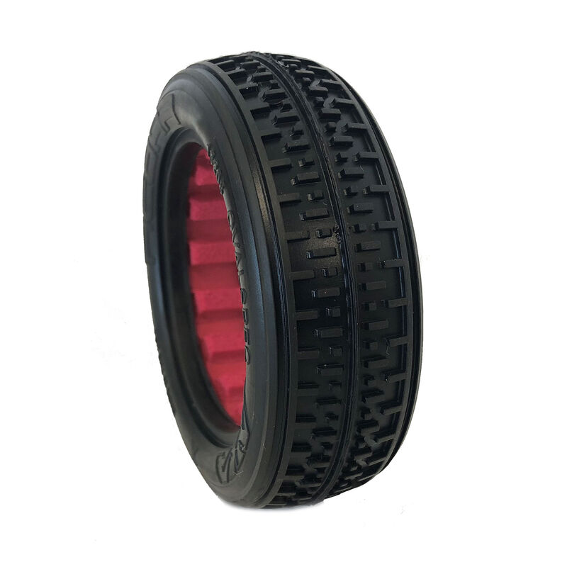 1/10 Rebar Front 2WD Tires, Soft with Red Inserts (2): Buggy
