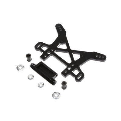 Shock Tower, Rear, Black, Aluminum: DBXL, MTXL Shock Tower, Rear, Black, Aluminum: DBXL, MTXL