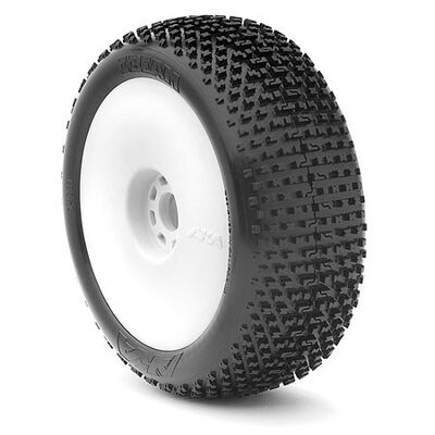 1/8 I-Beam Soft Pre-Mounted Tires, White EVO Wheels (2): Buggy 1/8 I-Beam Soft Pre-Mounted Tires, White EVO Wheels (2): Buggy