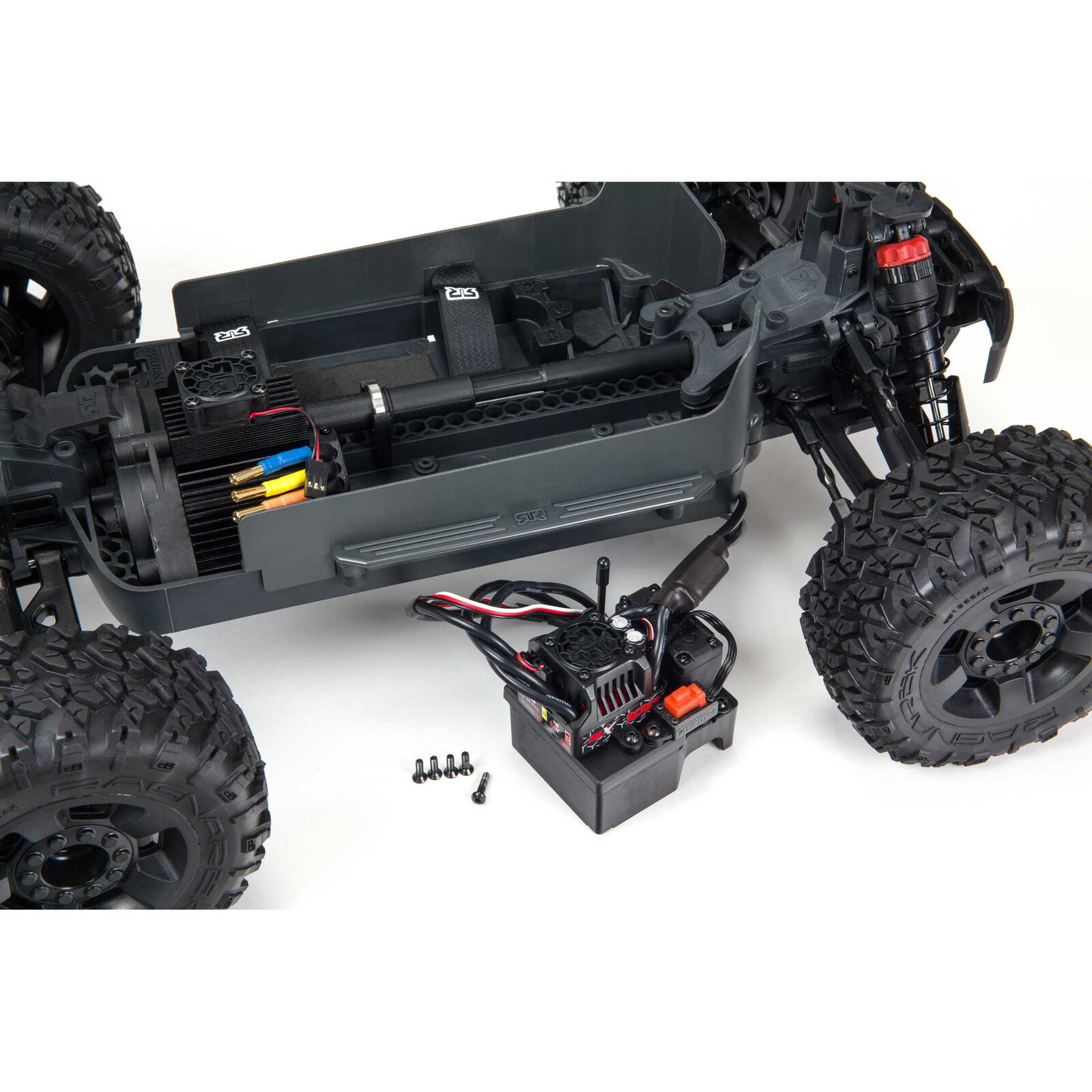 Aluminum Gearbox Covers & Shock Tower Upgrades For Arrma 1/10 Big Rock, Granite, Senton 3S & 1/8 Typhon (Red)