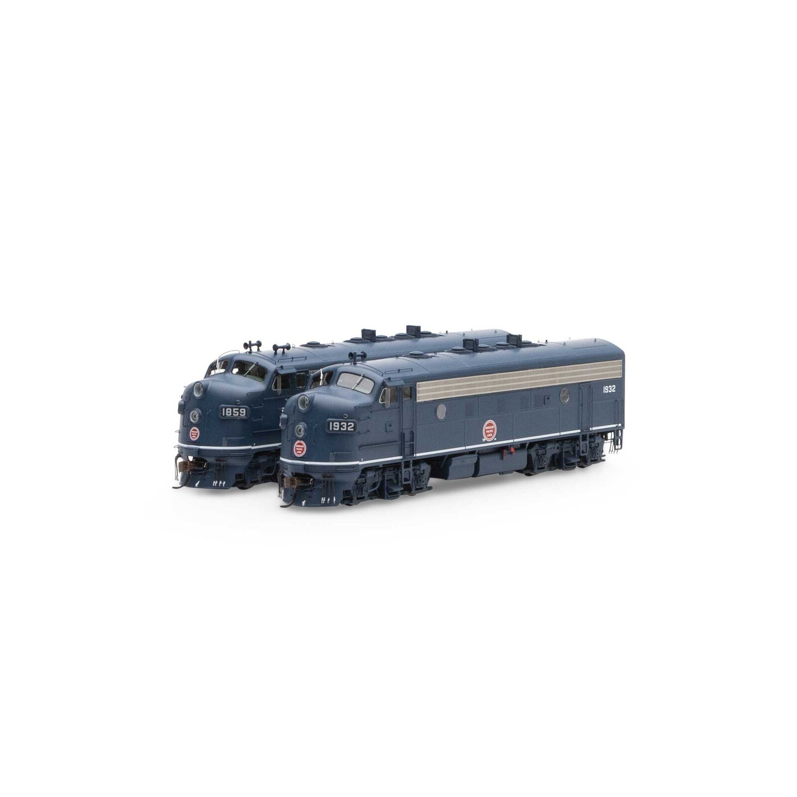 HO F7 A/A with DCC & Sound,MP/T&P/Freight #1859/#1932