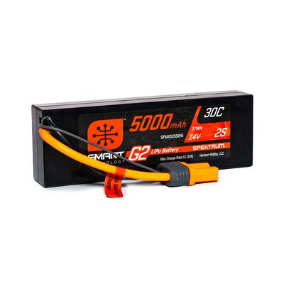 7.4V 5000mAh 2S 30C Smart G2 Hardcase LiPo Battery: IC5 7.4V 5000mAh 2S 30C Smart G2 Hardcase LiPo Battery: IC5