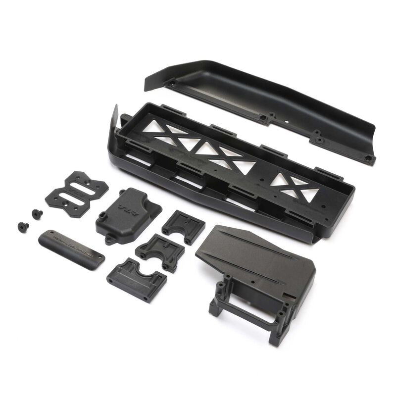 Losi Battery Tray, Center Differential & Servo Mount: 8XE 2.0