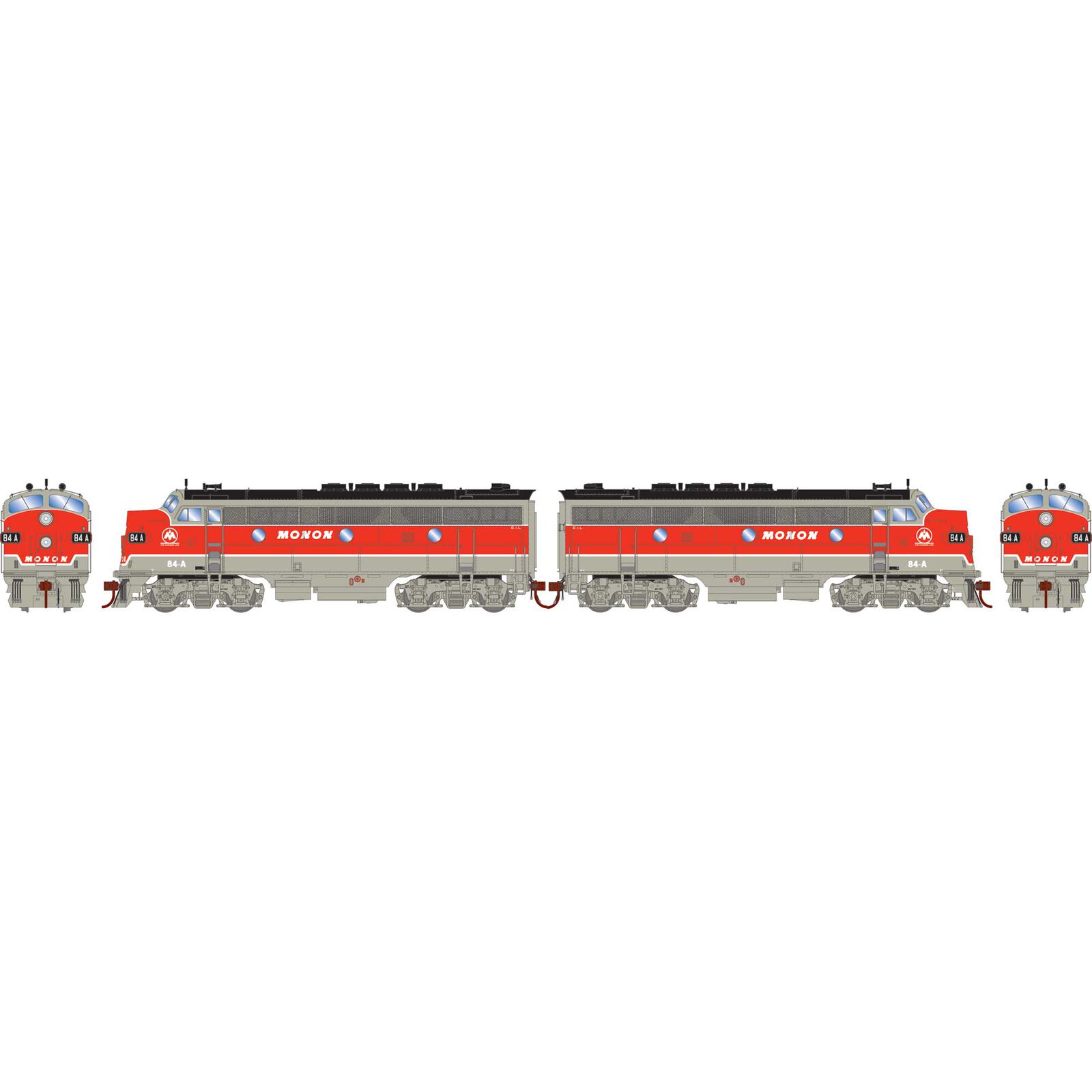 HO F3A / F3A Locomotive Set with DCC & Sound, Monon #84-A, #84-B