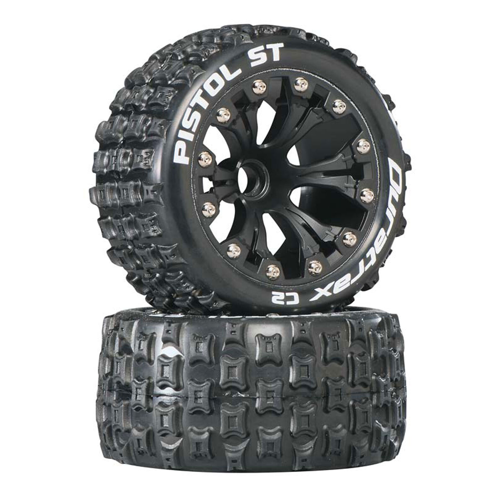 Pistol ST 2.8" 2WD Mounted Front C2 Tires, Black (2)