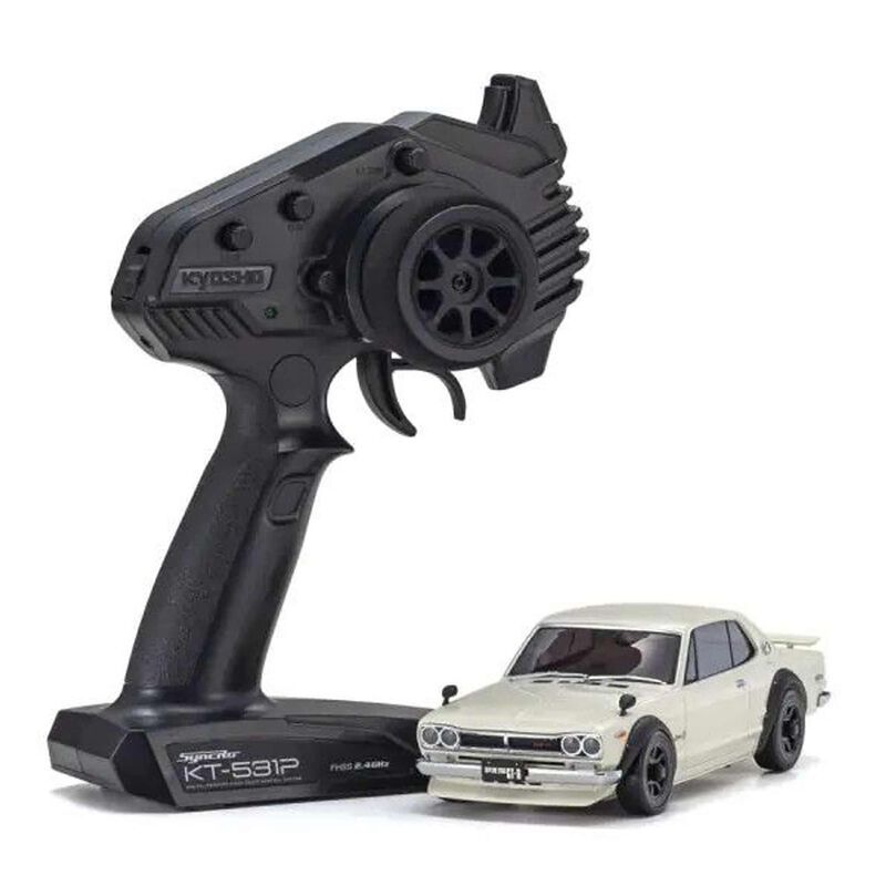 Kyosho 1/28 Skyline 2000GT-R KPGC10 Mini-Z AWD RTR, White 