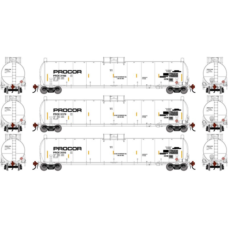 HO GEN UTC 33K LPG Tank Car, PROX #31166/31179/31215 (3)