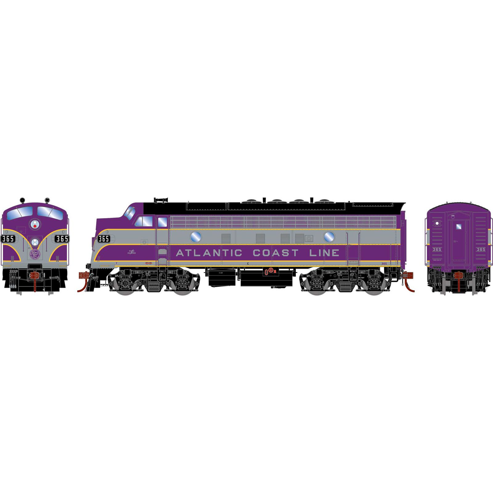 HO F7A Locomotive with DCC & Sound, ACL #365