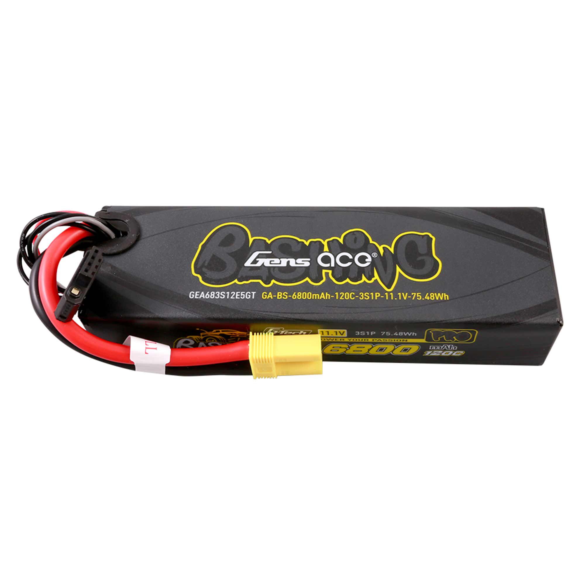 Gens Ace G-Tech Bashing 6800mAh 14.8V 120C 4S Lipo Battery W/ EC5 Connector For 1/8 RC Cars