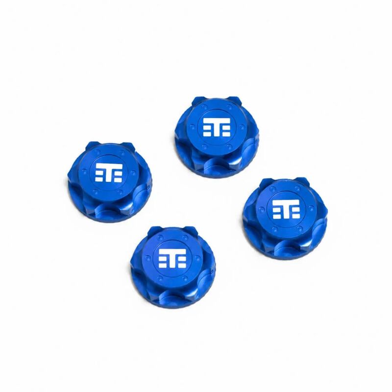 TEKNO RC LLC Aluminum 17mm Wheel Nuts, Blue (4)