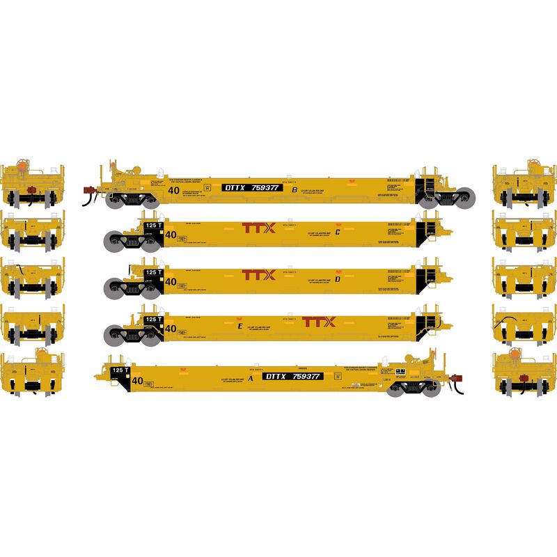 HO ATH Gunderson Maxi-I Well Cars (5), DTTX #759377
