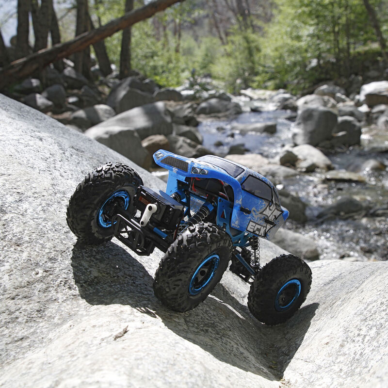 ECX 1/18 Temper 4WD Rock Crawler Brushed RTR, Blue/White | Horizon Hobby