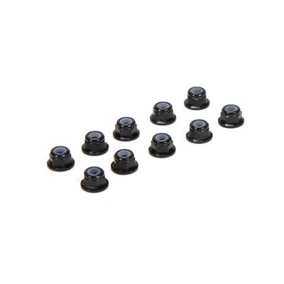 M3 Flanged Aluminum Lock Nuts, Black (10) M3 Flanged Aluminum Lock Nuts, Black (10)