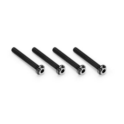 3x22mm Top Hat Titanium screw, stealth black - 4pc 3x22mm Top Hat Titanium screw, stealth black - 4pc