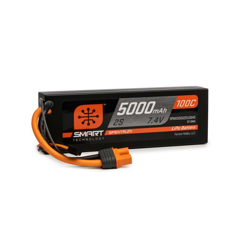 7.4V 5000mAh 2S 100C Smart Hardcase LiPo Battery: IC3