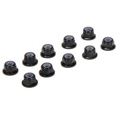 M3 Flanged Aluminum Lock Nuts, Black (10) M3 Flanged Aluminum Lock Nuts, Black (10)