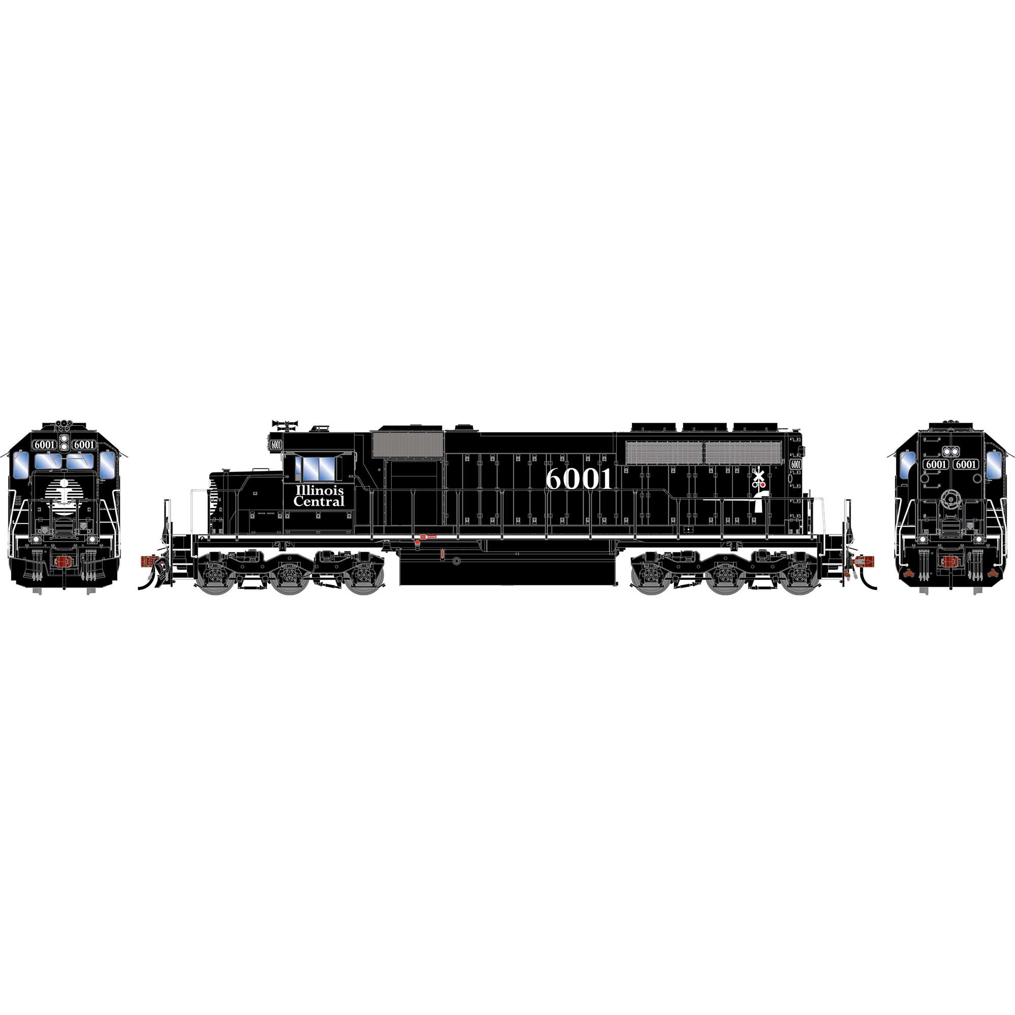 Athearn Athearn HO ATH SD40R Locomotive, IC 'OLS' #6001 | Horizon