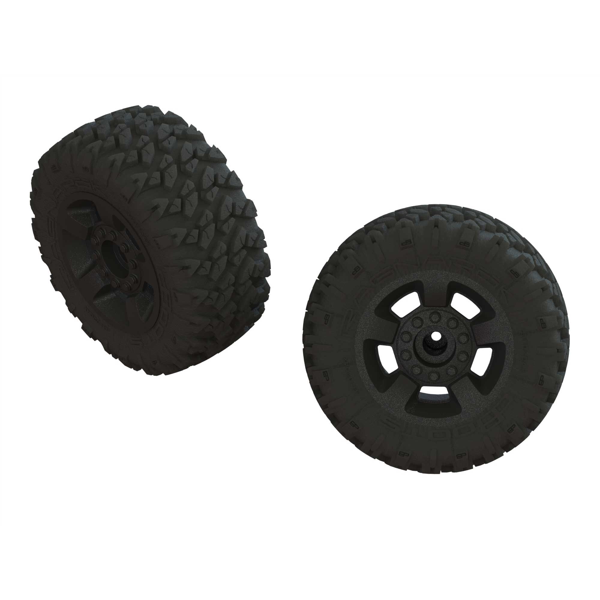 ARRMA 1/10 MT Räder – 2 Stück, 3.8 Zoll, 17mm Hex, Schwarz, Für Outcast 4x4 RC-Modellauto