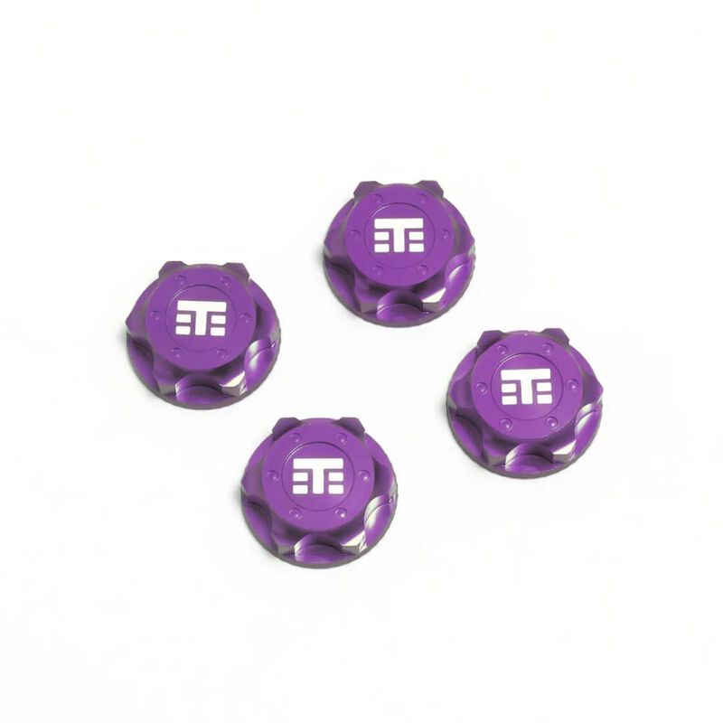 TEKNO RC LLC Aluminum 17mm Wheel Nuts, Purple (4)