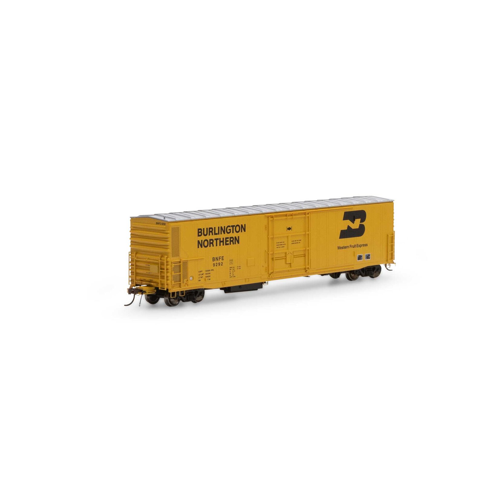 HO 57' Mechanical Reefer with Sound, BNFE/Yellow #9292