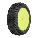 1/18 Wedge Front Carpet Mini-B Tires Mounted 8mm Yellow Wheels (2)