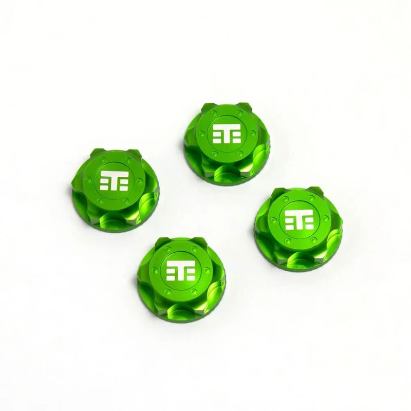 TEKNO RC LLC Aluminum 17mm Wheel Nuts, Green (4)