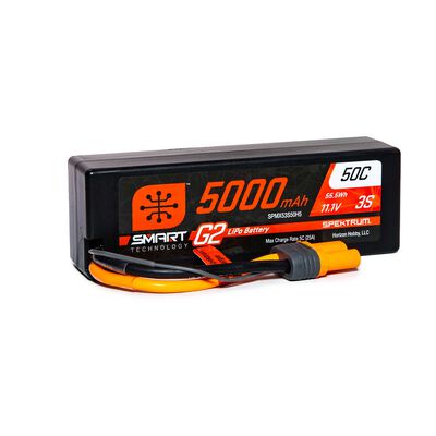 11.1V 5000mAh 3S 50C Smart G2 Hardcase LiPo Battery: IC5 11.1V 5000mAh 3S 50C Smart G2 Hardcase LiPo Battery: IC5