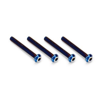 3x24mm Top Hat Titanium screw, burnt blue - 4pc 3x24mm Top Hat Titanium screw, burnt blue - 4pc