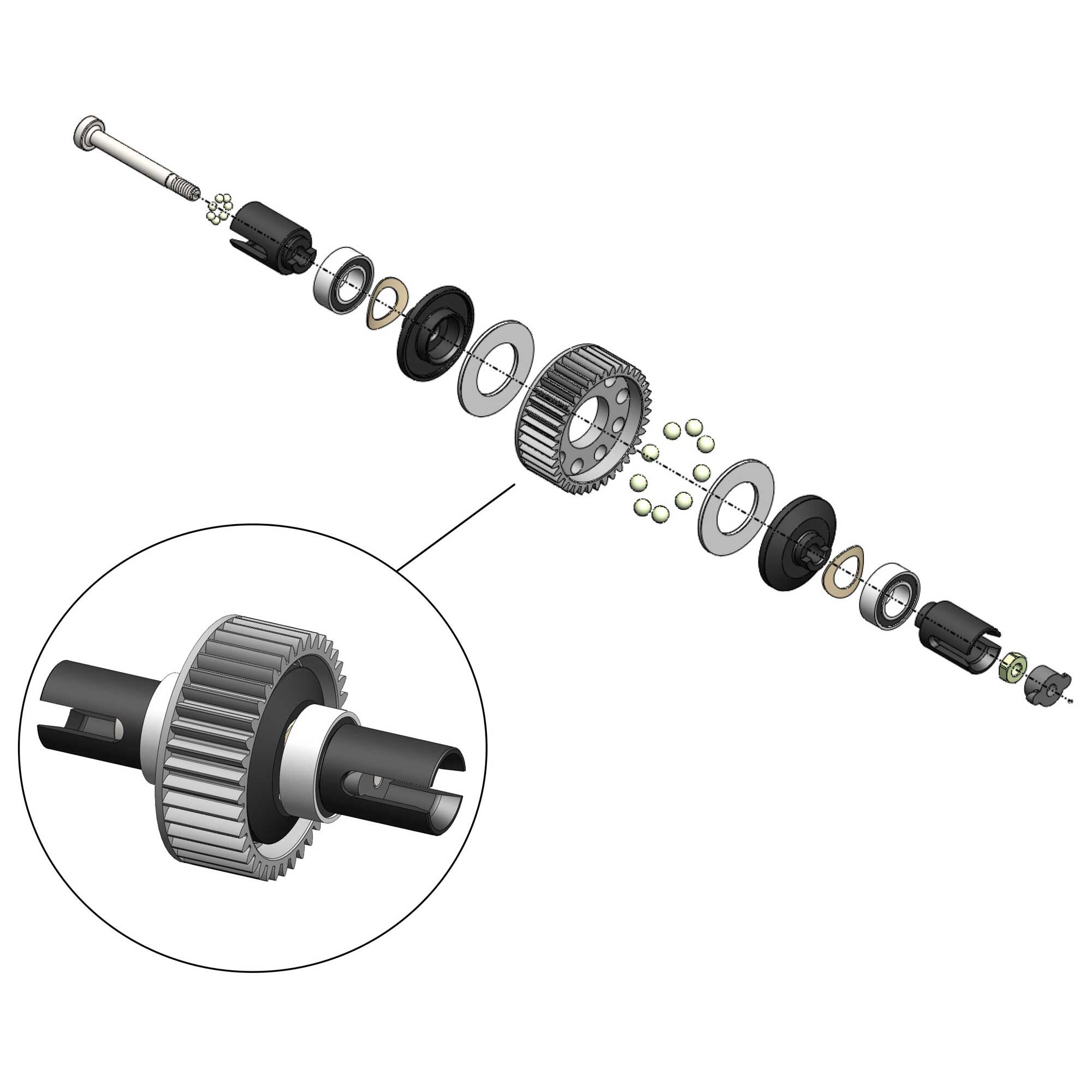 MIP MIP Ball Diff Kit: Losi Mini-T 2.0, Mini-B | Horizon Hobby