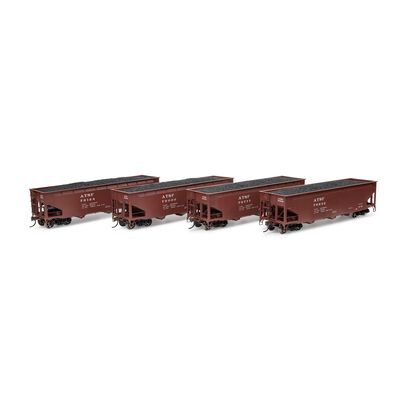 HO 40' Offset Coal Hopper with Load, ATSF #2 (4) HO 40' Offset Coal Hopper with Load, ATSF #2 (4)
