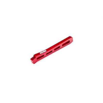 Front Center Aluminum Chassis Brace, 118mm Red: EXB Front Center Aluminum Chassis Brace, 118mm Red: EXB