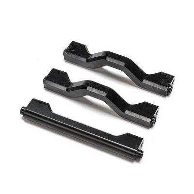 Aluminum Crossbar, Center Chassis, Black (3): TLR Tuned LMT Aluminum Crossbar, Center Chassis, Black (3): TLR Tuned LMT