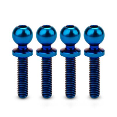 Revolted Titanium Ball-Studs, 5.5 x 12mm, Burnt Blue (4) Revolted Titanium Ball-Studs, 5.5 x 12mm, Burnt Blue (4)