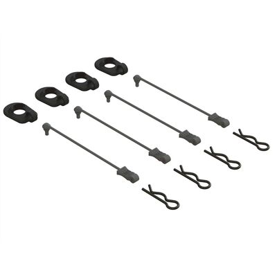 Body Clip Retainers, Black (4): 1/5 Scale Body Clip Retainers, Black (4): 1/5 Scale