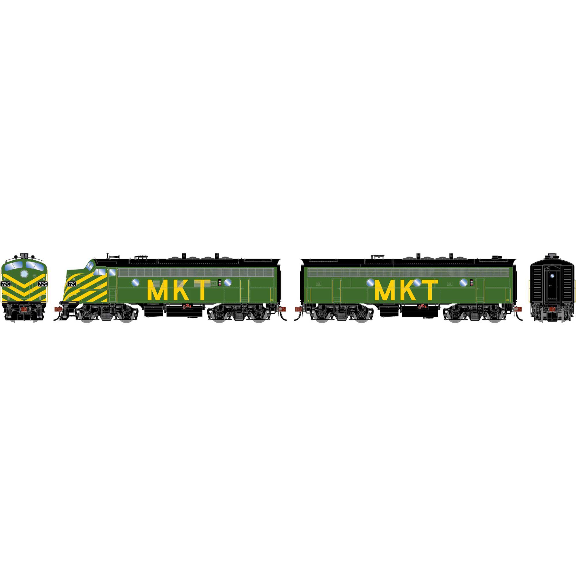 Athearn Genesis HO F7A / F7B Locomotive Set, Freight MKT #72C