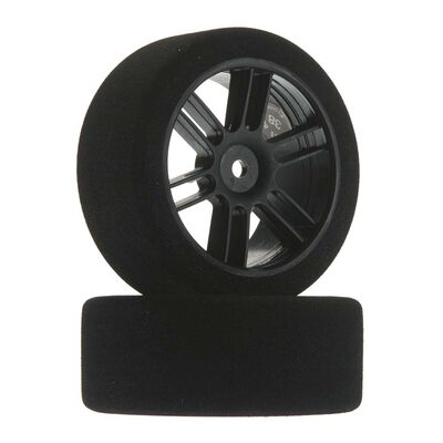 1/10 26mm Nitro Touring Foam Tires, Mounted, 38 Front, Black Wheels (2) 1/10 26mm Nitro Touring Foam Tires, Mounted, 38 Front, Black Wheels (2)