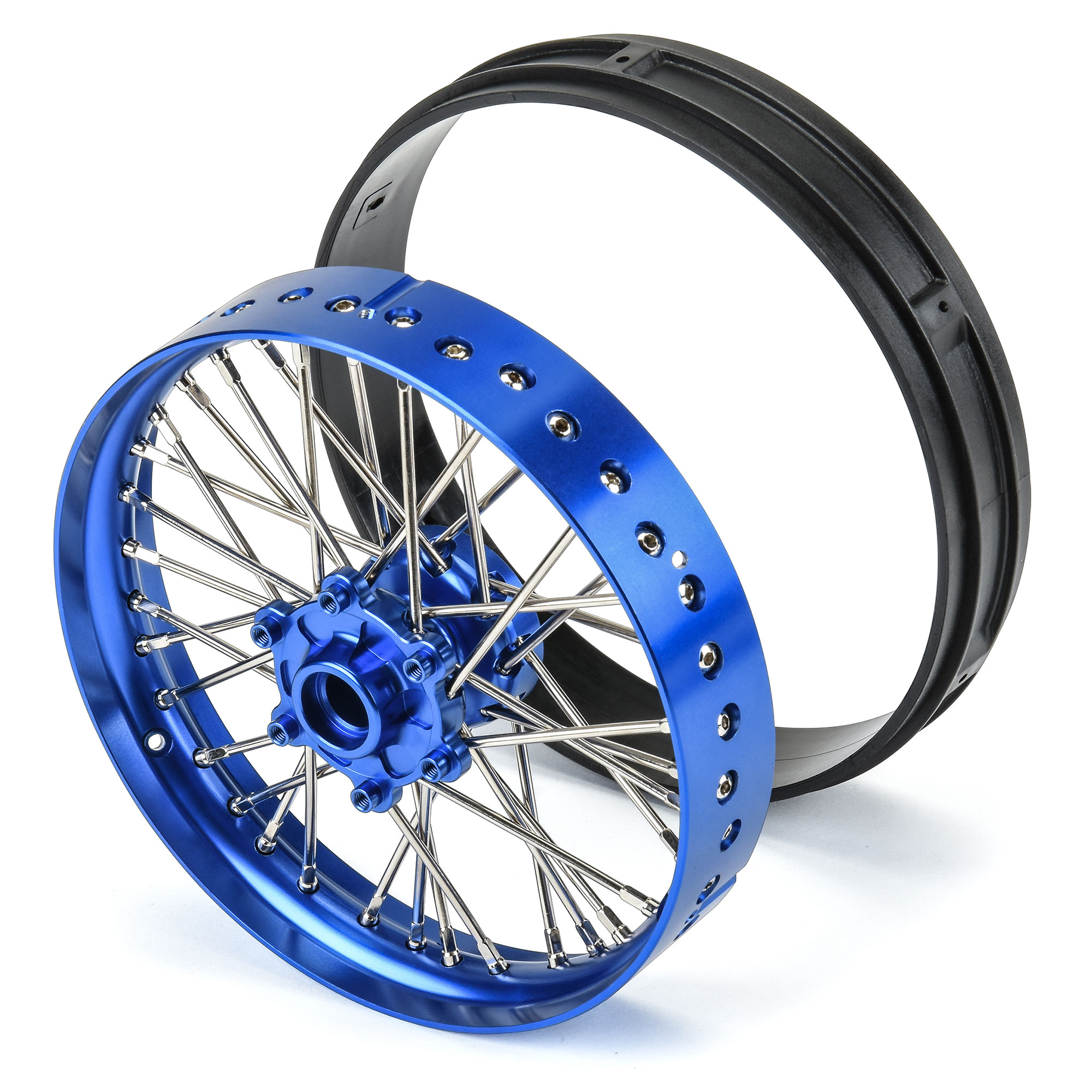Pro-Line Racing 1/4 Pro-Spec Aluminum V2 Bead Front Wheel Assembled Blue