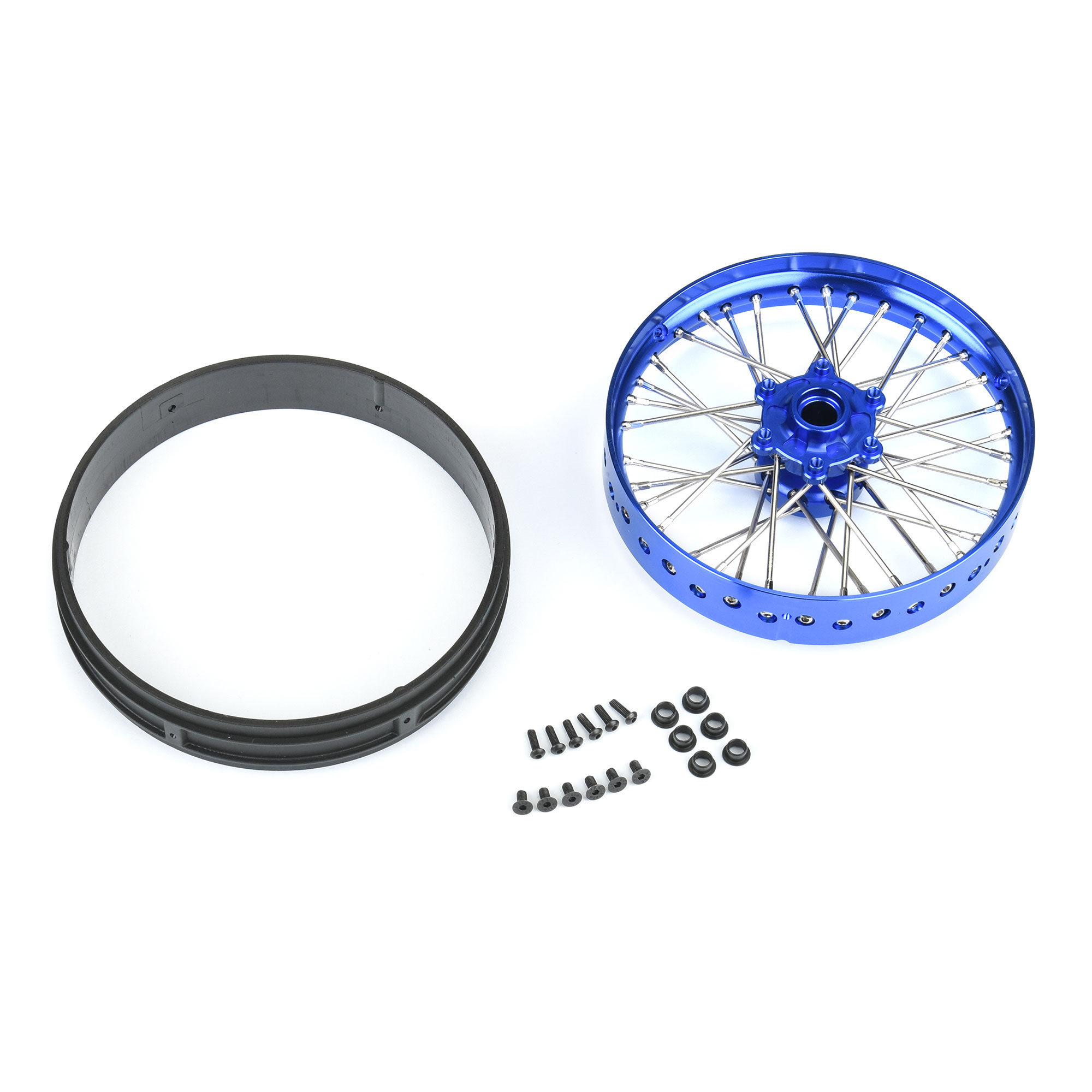 Pro-Line Racing 1/4 Pro-Spec Aluminum V2 Bead Front Wheel Assembled Blue