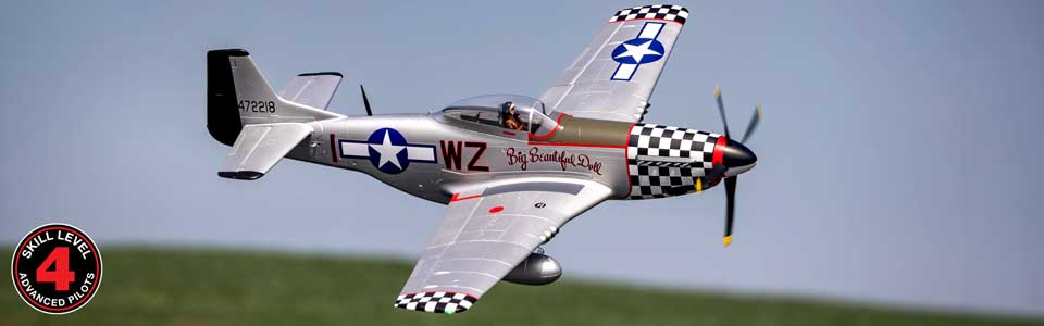 Skill Level 4 for the E-flite P-51D Mustang Big Beautiful Doll 1.5m