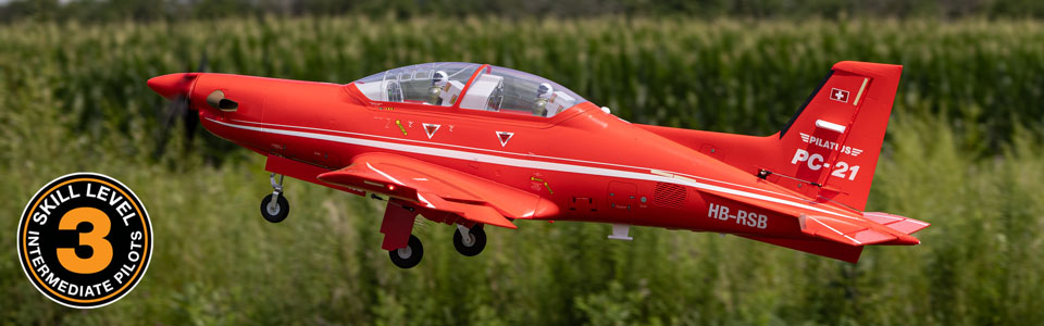 Skill Level 3 for the E-flite Pilatus PC-21 RC Airplane