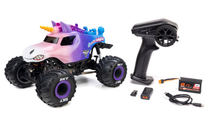 FULLY READY-TO-RUN for the Losi 1/18 Mini LMT Sparkle Smash 2S Ready-To-Run Brushed Monster Truck